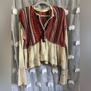 Free People Womens Meadow Lakes Knit Sweater